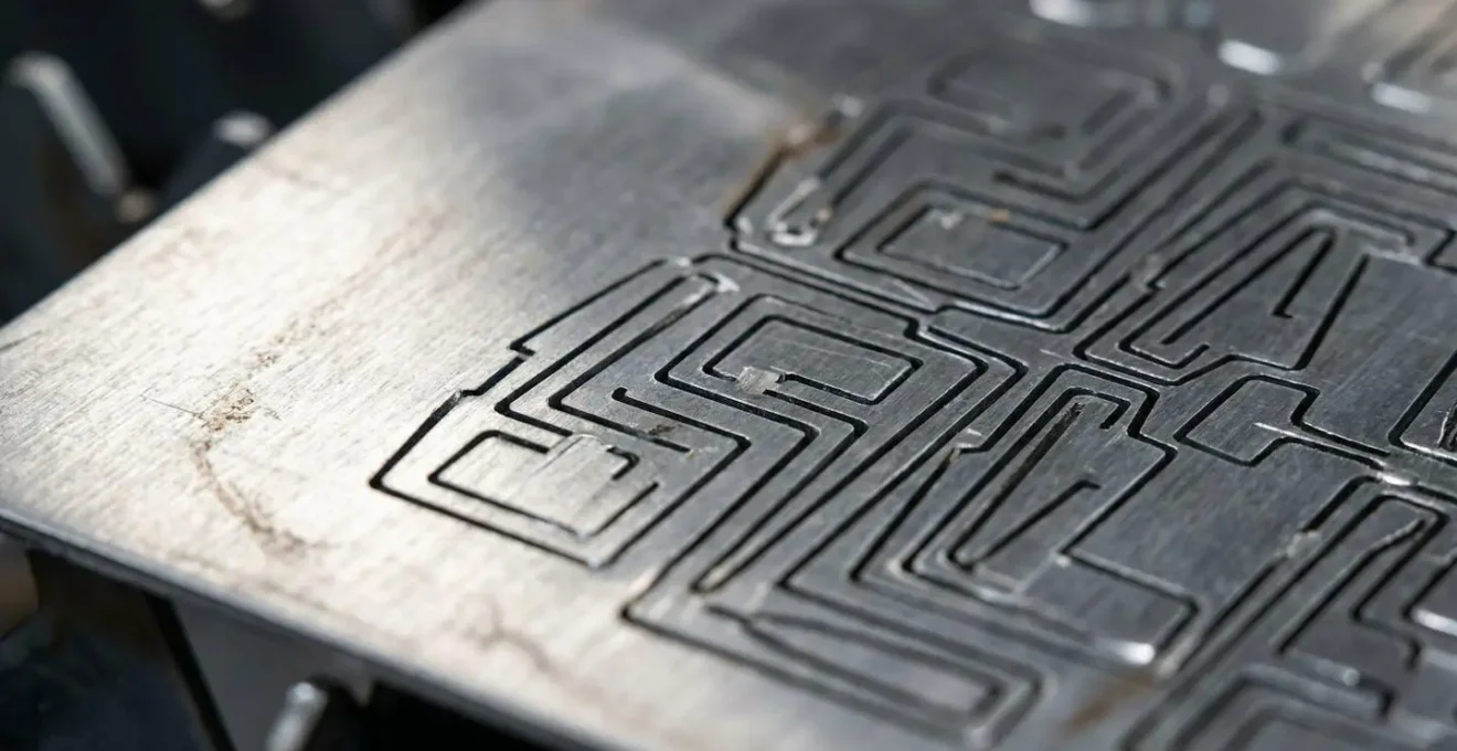 Écran de programmation CFAO montrant l'optimisation de l'imbrication de pièces métalliques sur une tôle