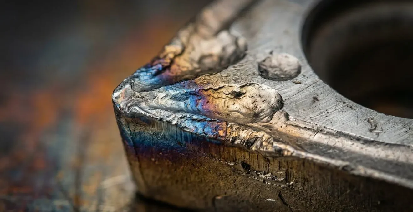 Vue macro d'une plaquette carbure montrant l'usure par diffusion causée par la réaction chimique avec le titane à haute température