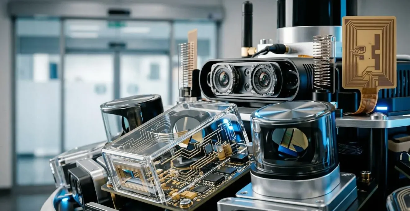 Robot AMR équipé de capteurs multiples communiquant avec l'infrastructure via la 5G