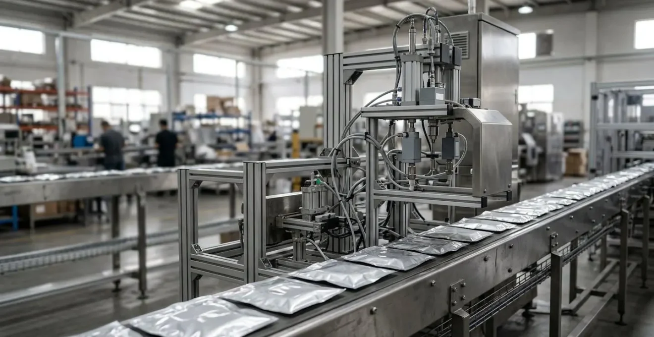 Système de contrôle d'étanchéité intégré sur une ligne de production industrielle avec capteurs et écrans de monitoring